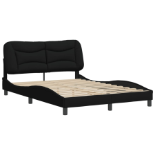 vidaXL fekete szövet ágykeret fejtámlával 120 x 200 cm (3207760) ágy és ágykellék