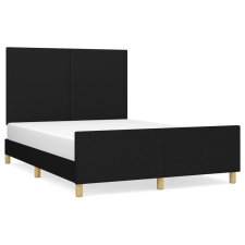 vidaXL fekete szövet ágykeret fejtámlával 140 x 190 cm (3124889) ágy és ágykellék