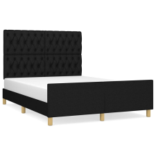 vidaXL fekete szövet ágykeret fejtámlával 140 x 190 cm (3125294) ágy és ágykellék