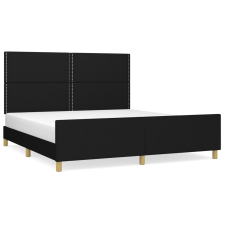 vidaXL fekete szövet ágykeret fejtámlával 160 x 200 cm (3124986) ágy és ágykellék