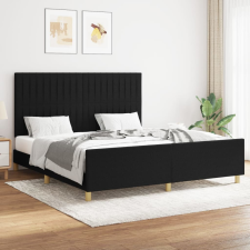 vidaXL fekete szövet ágykeret fejtámlával 180 x 200 cm ágy és ágykellék