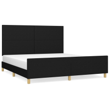 vidaXL fekete szövet ágykeret fejtámlával 180 x 200 cm (3124913) ágy és ágykellék