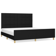 vidaXL fekete szövet ágykeret fejtámlával 180 x 200 cm (3125075) ágy és ágykellék