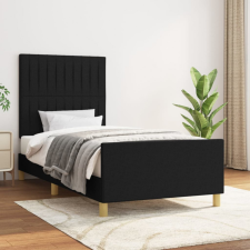 vidaXL Fekete szövet ágykeret fejtámlával 90 x 200 cm ágy és ágykellék