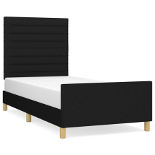 vidaXL fekete szövet ágykeret fejtámlával 90 x 200 cm (3125108) ágy és ágykellék