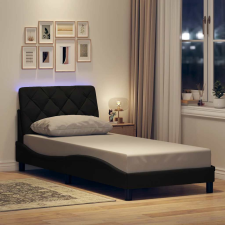 vidaXL fekete szövet ágykeret LED-es matrac nélkül 80x200 cm 80x200 cm ágy és ágykellék