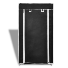 vidaXL Fekete szövet cipőszekrény borítóval 58 x 28 x 106 cm (240503) bútor