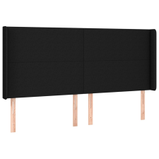 vidaXL fekete szövet fejtámla szárnyakkal 163x16x118/128 cm (3119308) ágy és ágykellék