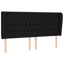 vidaXL fekete szövet fejtámla szárnyakkal 183x23x118/128 cm (3118308) ágy és ágykellék