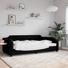 vidaXL fekete szövet kanapéágy 90 x 190 cm bútor
