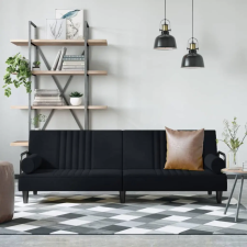 vidaXL fekete szövet kanapéágy karfákkal bútor