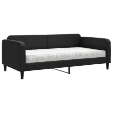 vidaXL fekete szövet kanapéágy matraccal 100 x 200 cm (3196805) ágy és ágykellék