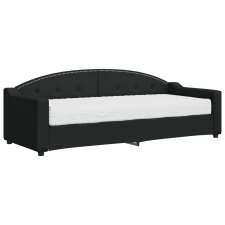 vidaXL fekete szövet kanapéágy matraccal 80 x 200 cm (3197509) ágy és ágykellék
