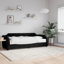 vidaXL fekete szövet kanapéágy matraccal 90 x 190 cm ágy és ágykellék