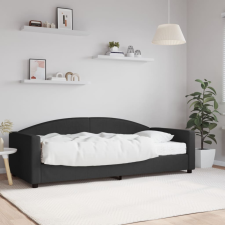 vidaXL fekete szövet kanapéágy matraccal 90 x 200 cm ágy és ágykellék