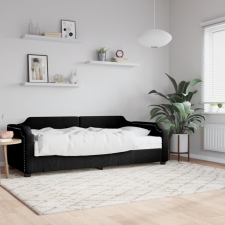 vidaXL fekete szövet kanapéágy matraccal 90 x 200 cm ágy és ágykellék