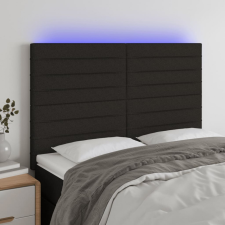 vidaXL fekete szövet LED-es fejtámla 144x5x118/128 cm ágy és ágykellék