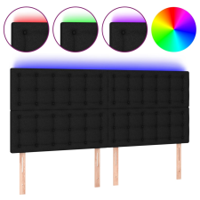 vidaXL fekete szövet LED-es fejtámla 200x5x118/128 cm (3122882) ágy és ágykellék