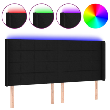 vidaXL fekete szövet LED-es fejtámla 203x16x118/128 cm (3124072) ágy és ágykellék