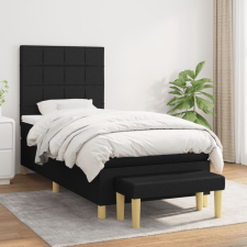 vidaXL fekete szövet rugós ágy matraccal 100 x 200 cm ágy és ágykellék