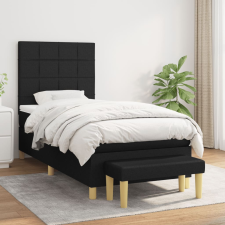 vidaXL fekete szövet rugós ágy matraccal 100 x 200 cm ágy és ágykellék
