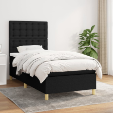 vidaXL fekete szövet rugós ágy matraccal 100 x 200 cm ágy és ágykellék