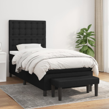 vidaXL fekete szövet rugós ágy matraccal 100 x 200 cm ágy és ágykellék