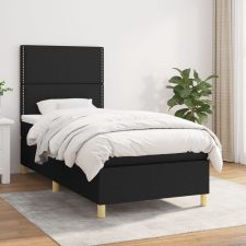 vidaXL fekete szövet rugós ágy matraccal 100 x 200 cm ágy és ágykellék