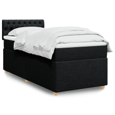 vidaXL fekete szövet rugós ágy matraccal 100 x 200 cm ágy és ágykellék
