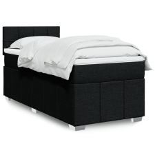 vidaXL fekete szövet rugós ágy matraccal 100 x 200 cm ágy és ágykellék