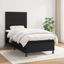 vidaXL fekete szövet rugós ágy matraccal 100 x 200 cm ágy és ágykellék