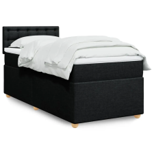 vidaXL fekete szövet rugós ágy matraccal 100 x 200 cm ágy és ágykellék