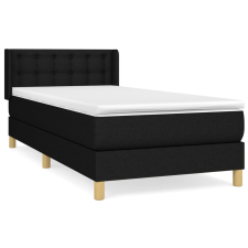 vidaXL fekete szövet rugós ágy matraccal 100 x 200 cm (3130571) ágy és ágykellék