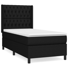 vidaXL fekete szövet rugós ágy matraccal 100 x 200 cm (3131651) ágy és ágykellék