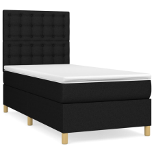 vidaXL fekete szövet rugós ágy matraccal 100 x 200 cm (3142635) ágy és ágykellék