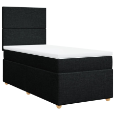 vidaXL fekete szövet rugós ágy matraccal 100 x 200 cm (3291186) ágy és ágykellék
