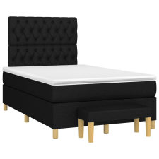 vidaXL fekete szövet rugós ágy matraccal 120 x 190 cm ágy és ágykellék
