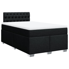 vidaXL fekete szövet rugós ágy matraccal 120 x 190 cm (3285836) ágy és ágykellék