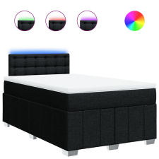 vidaXL fekete szövet rugós ágy matraccal 120 x 190 cm (3289323) ágy és ágykellék