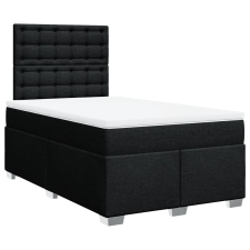vidaXL fekete szövet rugós ágy matraccal 120 x 190 cm (3290443) ágy és ágykellék