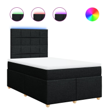 vidaXL fekete szövet rugós ágy matraccal 120 x 190 cm (3293521) ágy és ágykellék