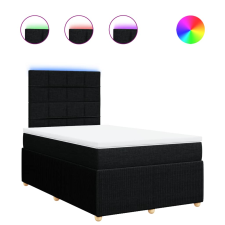 vidaXL fekete szövet rugós ágy matraccal 120 x 190 cm (3294297) ágy és ágykellék
