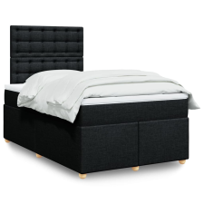 vidaXL fekete szövet rugós ágy matraccal 120 x 200 cm ágy és ágykellék