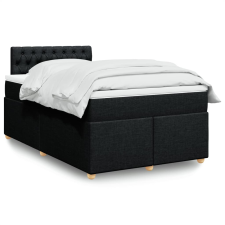 vidaXL fekete szövet rugós ágy matraccal 120 x 200 cm ágy és ágykellék