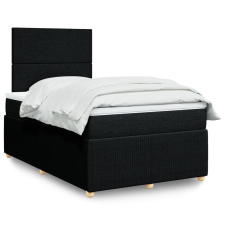 vidaXL fekete szövet rugós ágy matraccal 120 x 200 cm ágy és ágykellék