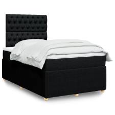 vidaXL fekete szövet rugós ágy matraccal 120 x 200 cm ágy és ágykellék
