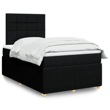 vidaXL fekete szövet rugós ágy matraccal 120 x 200 cm ágy és ágykellék