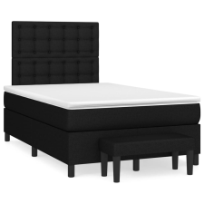 vidaXL fekete szövet rugós ágy matraccal 120 x 200 cm (3136903) ágy és ágykellék
