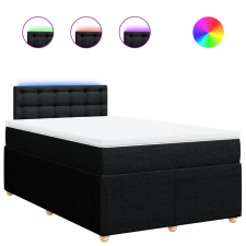 vidaXL fekete szövet rugós ágy matraccal 120 x 200 cm (3289739) ágy és ágykellék