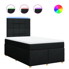 vidaXL fekete szövet rugós ágy matraccal 120 x 200 cm (3293549) ágy és ágykellék